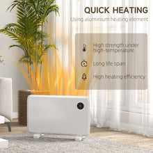 1200W Space Heater, Freestanding or Wall Mounted, Electric Convector Heater with Adjustable Thermostat, Timer, White
