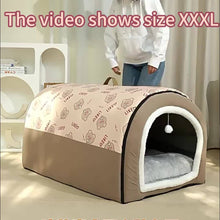 Versatile All-Season Pet Bed - Cozy Indoor/Outdoor Dog & Cat House, Warm Cave Nest for Small to Large Breeds
