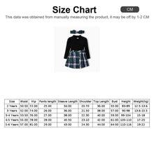 PatPat Toddler Girl 3pcs Classic Long-Sleeve Tee and Grid Skirt Set with Headband
