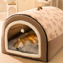 Versatile All-Season Pet Bed - Cozy Indoor/Outdoor Dog & Cat House, Warm Cave Nest for Small to Large Breeds