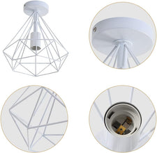 Modern Cage Geometric white Ceiling Light  Fitting ~5436