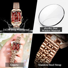 Luxury Elegant Watch For Women Date Waterproof Rectangle Ladies Watch