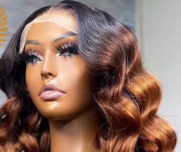 Ombre Blonde Deep Water Wave Pre-Plucked Hairline Human Hair 13x4 HD lace Wig