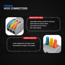 3 Way Electrical Connectors Wire Block Clamp Clips Fast Cable Reusable Lever~2038