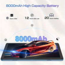 25.65 cm Tablet Android 14, 2-in-1 Tablet with Keyboard, Mouse, Case, Stylus, 128GB ROM + 8GB RAM Extended, Dual 8MP Camera, Octa-Core, 8000mAh, 1280x800 IPS Display, Wi-Fi 6, Google Certified