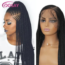 Synthetic Box Side Part Braided Wigs For Black Women Cornrow Braids Lace Wigs Full Lace Front Wig Braid African Hair Braided Wig