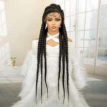 36 inches Synthetic Full Lace Wig for Black Women Braided Wig Lace Frontal Box Braids Wig Women Synthetic Braided