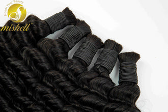 Natural Human Braiding Hair 26 28 Inch Deep Water Wave Bulk Human Hair for Boho Braids No Weft 16A Virgin Curly Hair Extensions