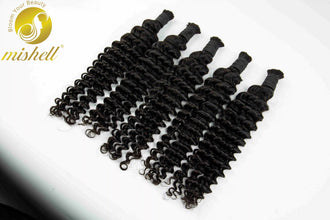 Natural Human Braiding Hair 26 28 Inch Deep Water Wave Bulk Human Hair for Boho Braids No Weft 16A Virgin Curly Hair Extensions