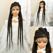 36 inches Synthetic Full Lace Wig for Black Women Braided Wig Lace Frontal Box Braids Wig Women Synthetic Braided