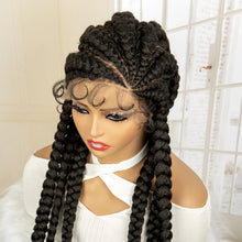 36 inches Synthetic Full Lace Wig for Black Women Braided Wig Lace Frontal Box Braids Wig Women Synthetic Braided