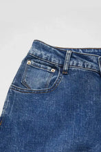 Women's Distressed Stretch Cropped Denim Jeans-Fashionable Elastic Cuff, Multi-Pocket Casual Cargo Pants Sporty Wear Jeans T16