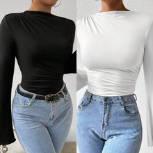 Mia Muse Women's Bodysuits Autumn Korean Solid Color Long Sleeve Round-Neck Casual Jumpsuits & Playsuits