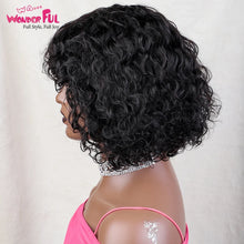 Brazilian Jerry Curl Human Hair Bob Wigs With Bang For Black Women Wonderful Black Dark Remy Bob Hair Machine Made Cheap Wigs