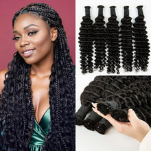 Natural Human Braiding Hair 26 28 Inch Deep Water Wave Bulk Human Hair for Boho Braids No Weft 16A Virgin Curly Hair Extensions