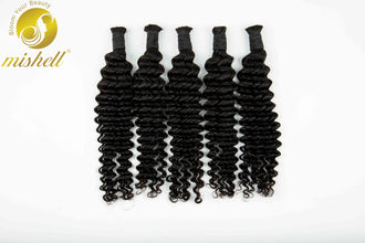 Natural Human Braiding Hair 26 28 Inch Deep Water Wave Bulk Human Hair for Boho Braids No Weft 16A Virgin Curly Hair Extensions