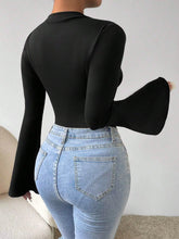 Mia Muse Women's Bodysuits Autumn Korean Solid Color Long Sleeve Round-Neck Casual Jumpsuits & Playsuits