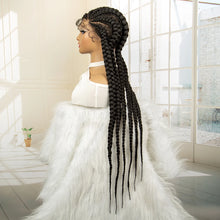36 inches Synthetic Full Lace Wig for Black Women Braided Wig Lace Frontal Box Braids Wig Women Synthetic Braided