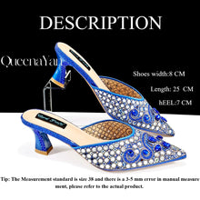 QUEENA YAN 2025 INS FANTATIC BLUE Rhinestone-encrusted Sex Ladies Shoes / MATCHING  SPARKING MINI BAG (SPECIAL COLLECTION)