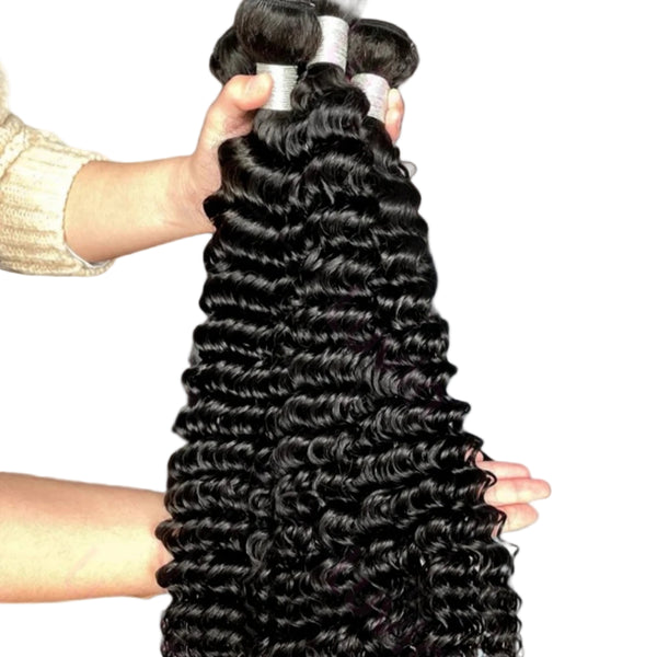 15A Burmese Curly Bundles Human Hair 26 28 30 Inch Deep Wave Raw 3 4 Bundle Deals 100% Unprocessed Double Weft Extensions Weave
