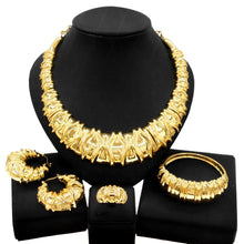 Fashion Woman Necklace Jewelry Set Electric Italy Gold Plated Pendant Wedding Party Earring Ring SYHOL Wholesale Free Shipping