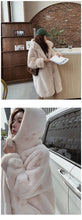 Winter Women's Faux Rabbit Fur Coat Hooded Thick And Plush Jacket