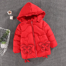 4-12 Years Winter Girls Jackets Keep Warm Thicken Christmas Coat 2023 Autumn Hooded Zipper Thickened Long Outerwear Kids Clothes