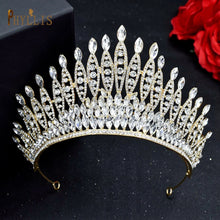 A195 Baroque Wedding Headband Crystal Bridal Crowns and Tiaras Hair Jewelry Accessories Women Rhinestone Headwears Queen Diadems