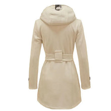 Fashionable Women's Woolen Warm Fleece Double Breast Jacket With Belts