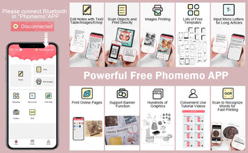 Phomemo T02 Wireless Pocket Thermal Printer Portable Mini Wirelessly BT Connect 203dpi Photo Label Memo List Printing Clearly