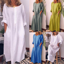 Summer Casual Women Solid Color Oversize Maxi Cotton Long Shirt Kaftan Dress Loose Long Dresses Fashion Ladies Clothing
