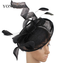 Formal Women Wedding Chuch Hat Bride Mariage Chapeau Ladies Party Occasion Derby Fascinator Sinamay Hat With Headband Accessory