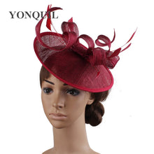 Formal Women Wedding Chuch Hat Bride Mariage Chapeau Ladies Party Occasion Derby Fascinator Sinamay Hat With Headband Accessory