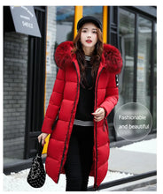 Women's Down Winter Big Fur Collar Hooded Jacket