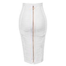 16 Colors Sexy Solid Zipper Orange Blue Black Red Bandage Skirt Women Elastic Bodycon Summer XL XXL Pencil Skirts 58cm