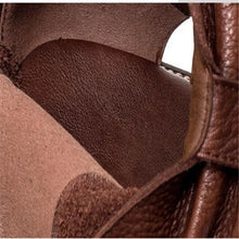 Vintage Genuine Leather Sandals Mid Heel Summer Fish Mouth Ladies Shoes Summer Shoes Casual Mother Sandals
