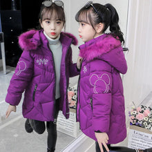 4-12 Years Winter Girls Jackets Keep Warm Thicken Christmas Coat 2023 Autumn Hooded Zipper Thickened Long Outerwear Kids Clothes
