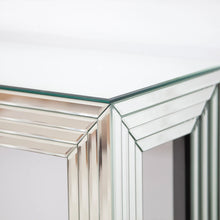 Modern Glass Top Mirrored Console Table