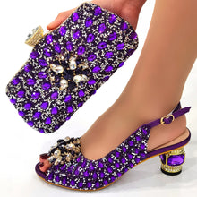 Doershow beautiful Italian Shoes And Bag Sets For Evening Party With Stones Italian Leather Handbags Match Bags!!HWE1-1