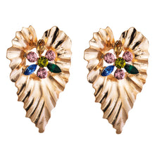 Gold Color Large Leaf Earrings Women's Statement Earrings 2021 Large Antique Pendant Earrings Bohemian Fashion Women's Jewelry