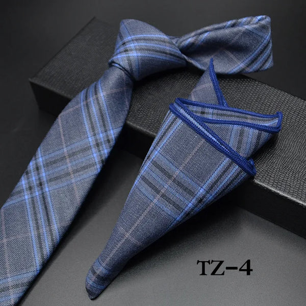 New Floral Paisley Men's Casual Tie Set Navy Red 6cm Skinny Polyester Necktie Pocket Square Suit Business Wedding Party Slim Tie