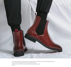 Men's Red Bottom Ankle Chelsea Boots Comfortable and Durable