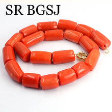 12-14mm  Copper Beads Women Jewelry Trendy Chokers Orange Coral Necklace 18inch