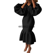 Women Maxi Dresses Long Lantern Dress Christmas V Collar Bodycon Sexy Shiny Celebrate Occasion African Robes Birthday Event