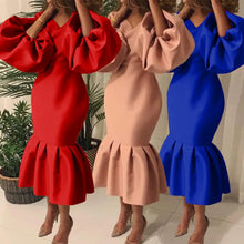 Women Maxi Dresses Long Lantern Dress Christmas V Collar Bodycon Sexy Shiny Celebrate Occasion African Robes Birthday Event
