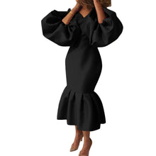 Women Maxi Dresses Long Lantern Dress Christmas V Collar Bodycon Sexy Shiny Celebrate Occasion African Robes Birthday Event