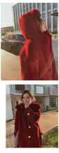 Winter Women's Faux Rabbit Fur Coat Hooded Thick And Plush Jacket