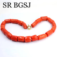 12-14mm  Copper Beads Women Jewelry Trendy Chokers Orange Coral Necklace 18inch