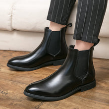 Winter Ankle Chelsea Leather Pointed Toe Boots For Men