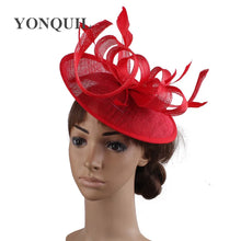 Formal Women Wedding Chuch Hat Bride Mariage Chapeau Ladies Party Occasion Derby Fascinator Sinamay Hat With Headband Accessory